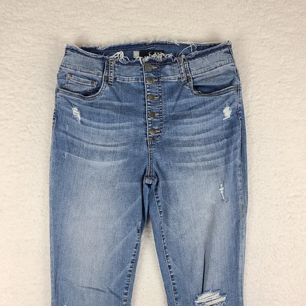 Kut From‎ The Kloth Jeans Womens 12 Blue Connie High Rise Ankle Skinny Distress